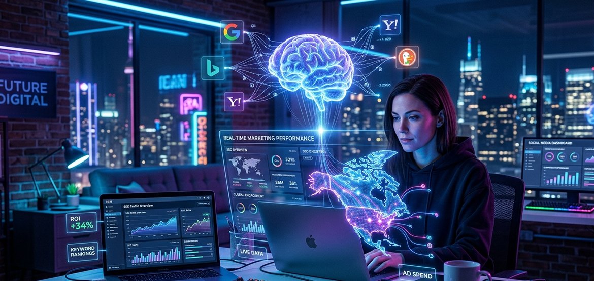 AI SEO Services USA Canada digital marketing automation growth visualization